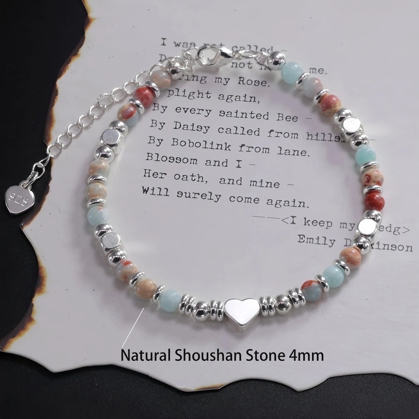 925 Sterling Silver Butterfly Bead String Bracelet for Women