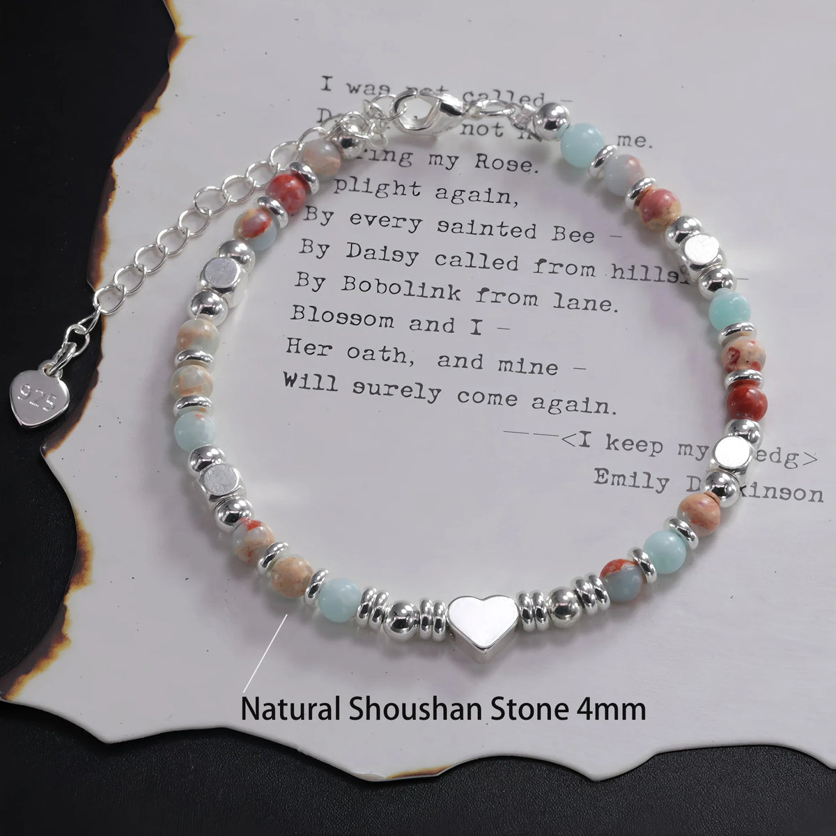 925 Sterling Silver Butterfly Bead String Bracelet for Women