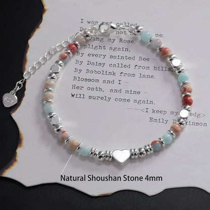 925 Sterling Silver Butterfly Bead String Bracelet for Women