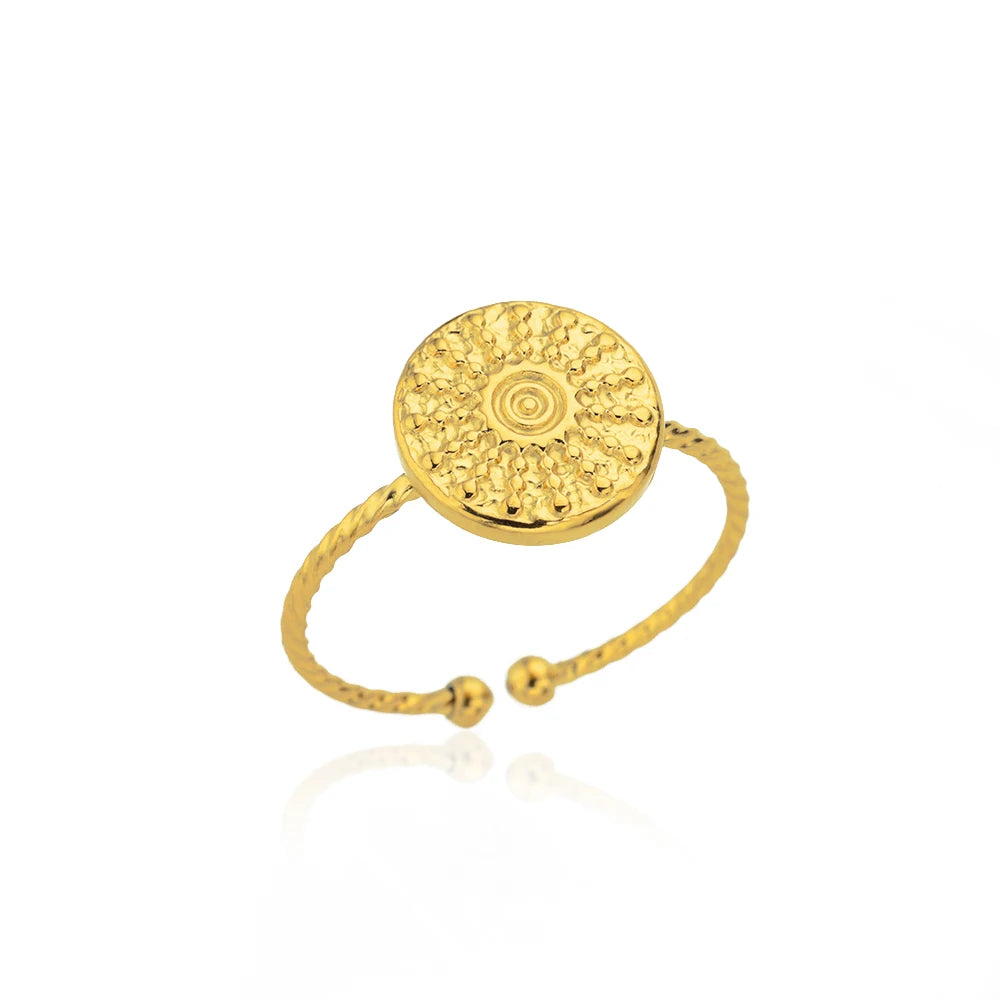 Minimalist Geometric Opening Ring for Women | 18K Gold Plated
