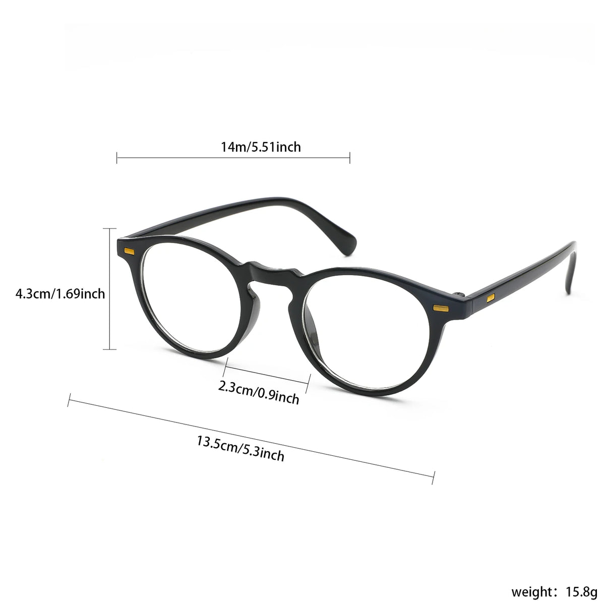 Retro Round Alloy-Frame Fashion Glasses