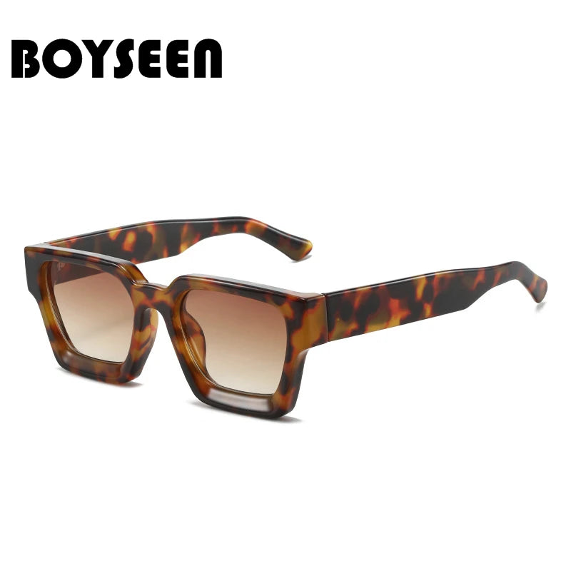Men's Vintage Square Resin-Lens Sunglasses