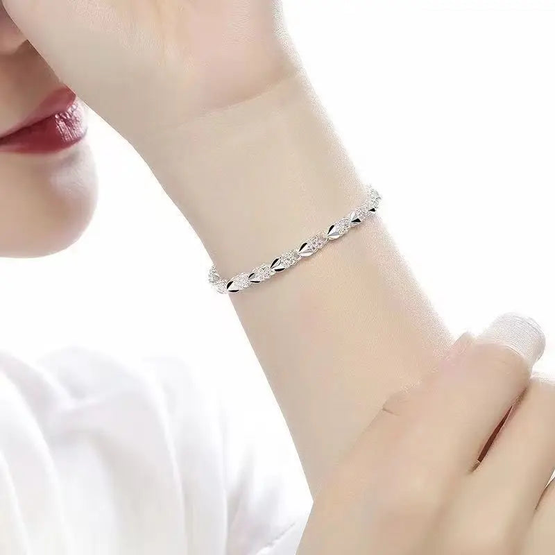 925 Sterling Silver Multiple Styles Chain Bracelet for Women