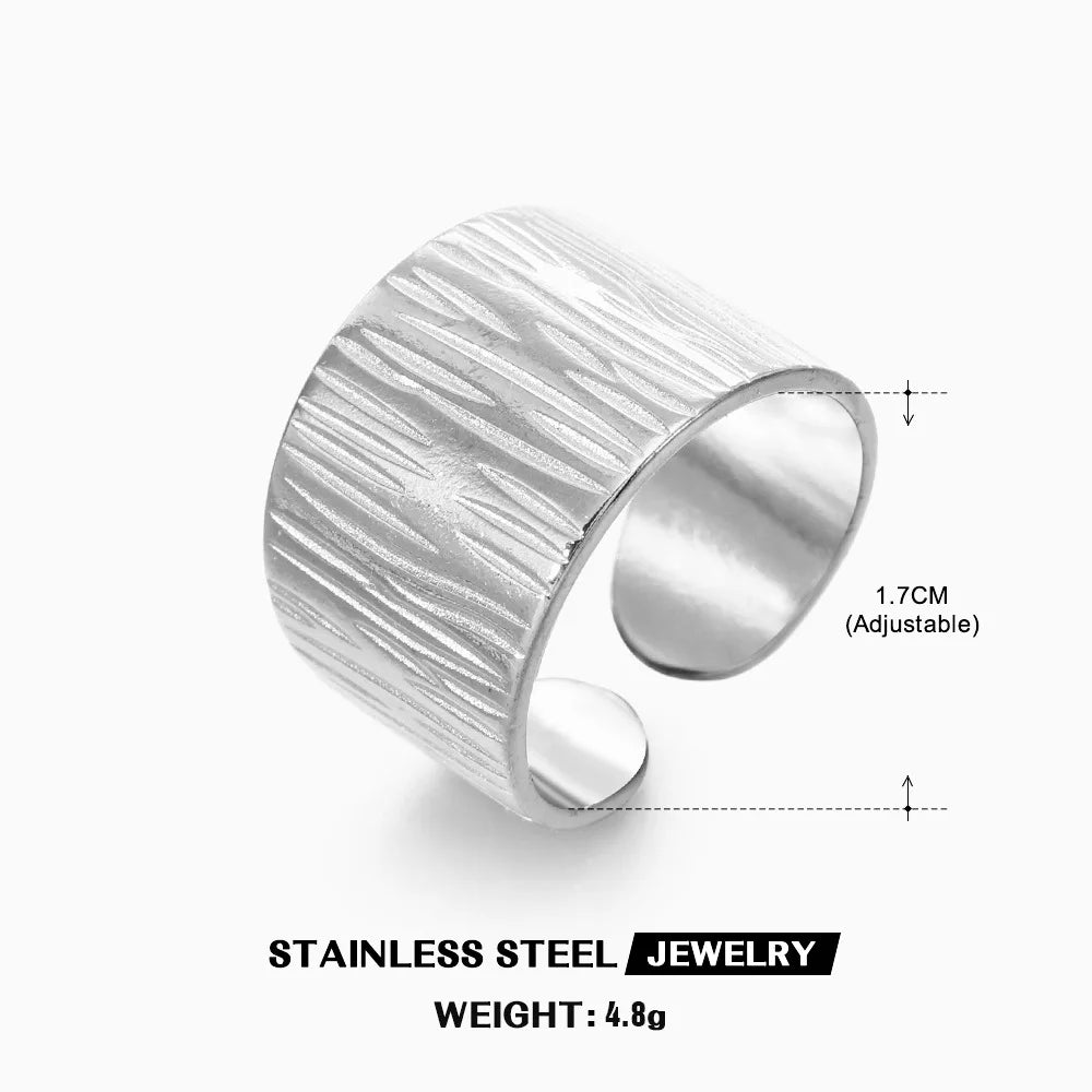 Shell & Star Adjustable Open Ring for Women | 18K Gold Plated