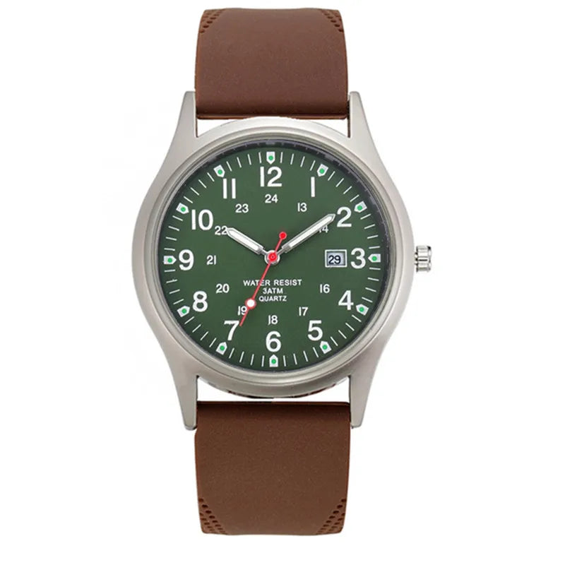 Men's Casual Quartz Watch with Silicone Strap