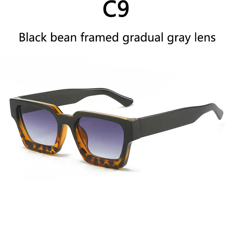 Men's Vintage Square Resin-Lens Sunglasses