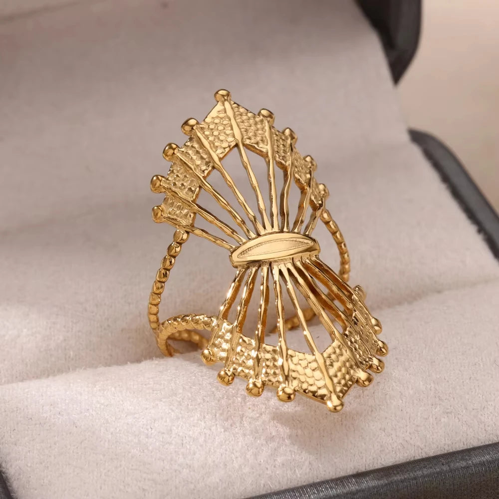 Evil Eye Zircon Adjustable Ring for Women | Luxury 18K Gold Plated