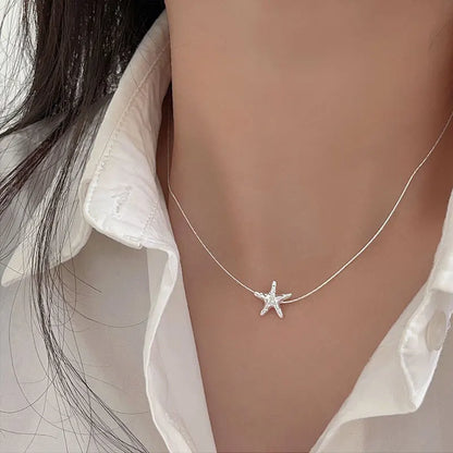 925 Sterling Silver Star Smile Dimple Pendant Necklace for Women