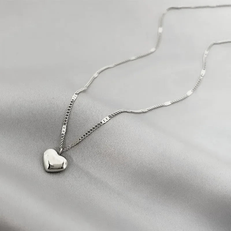 Gold Heart Pendant Chain Necklace for Women