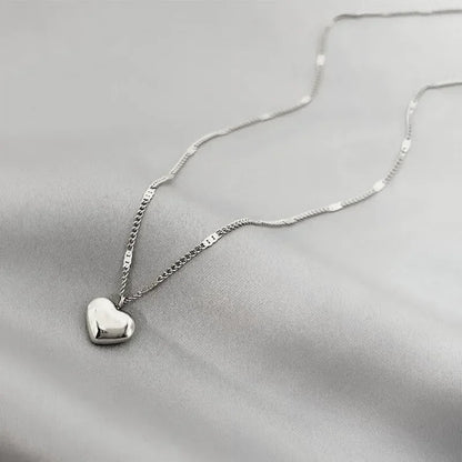Gold Heart Pendant Chain Necklace for Women