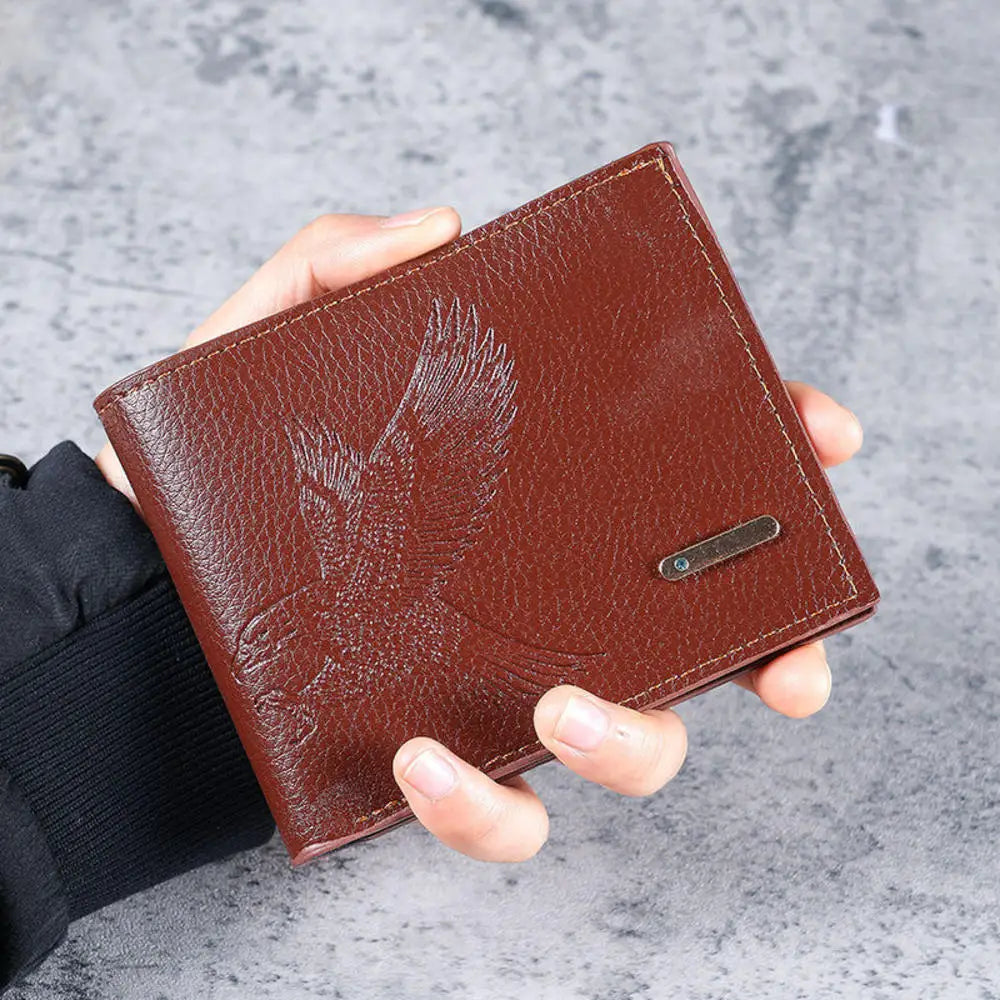 RFID Slim Vertical Men's Wallet | Microfiber Leather Short Card Holder Money Bag