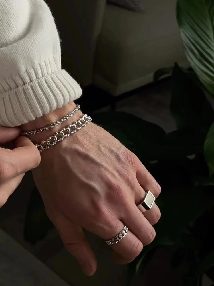 Stainless Steel Singapore Twist Chain Bracelet