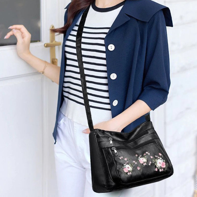 Embroidered Crossbody Bag for Women