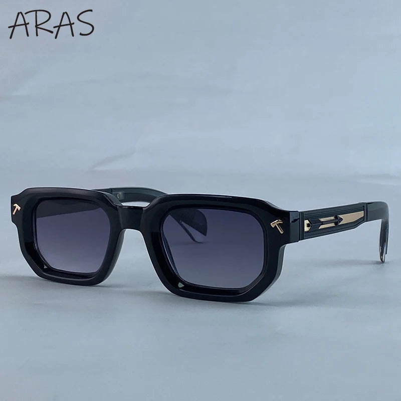 Men's Vintage Square Alloy-Frame Sunglasses