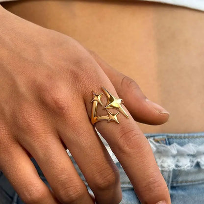 Stainless Steel Star Minimalist Ring for Women and Men