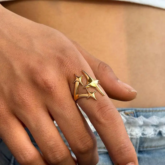Stainless Steel Star Minimalist Ring for Women and Men