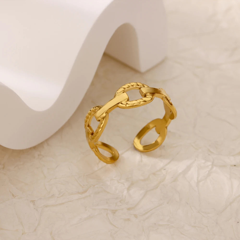 Evil Eye Zircon Adjustable Ring for Women | Luxury 18K Gold Plated