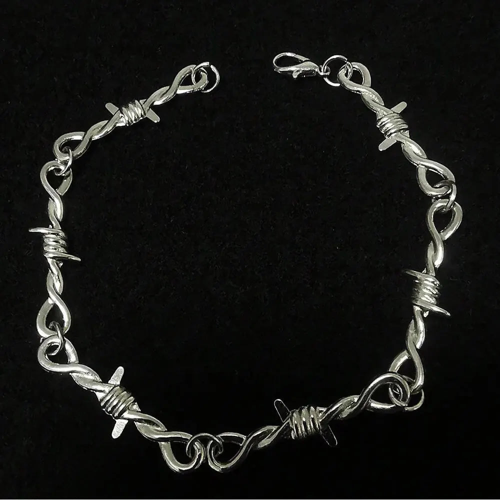 Gothic Barbed Wire Copper Chain Bracelet