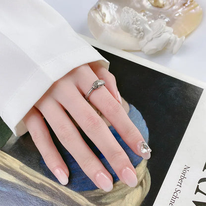 925 Sterling Silver Snake Adjustable Ring for Women