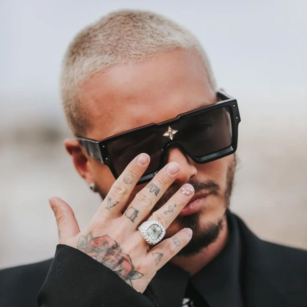 Men's Rectangle Alloy-Frame Fashion Sunglasses