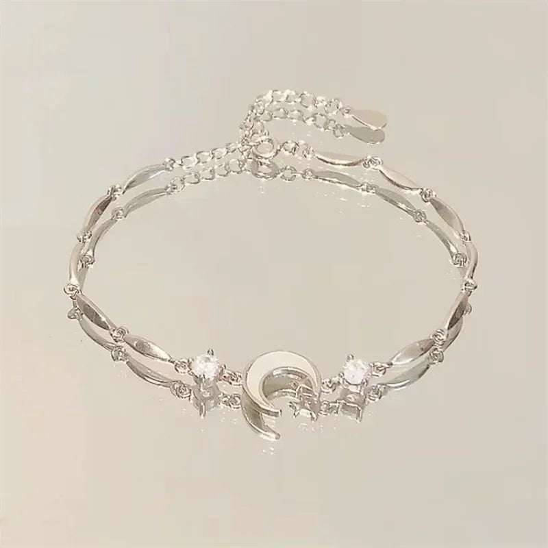 Pink Crystal Cherry Blossom Bracelet for Women