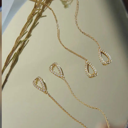 Zircon Crystal Bee Butterfly Flower Drop Ear Line Earrings for Women