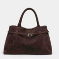 Vintage Faux Suede Tote Bag for Women