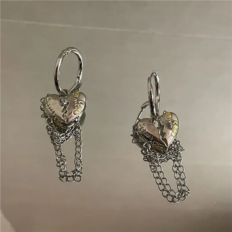 Y2K Irregular Liquid Clip Earrings for Women