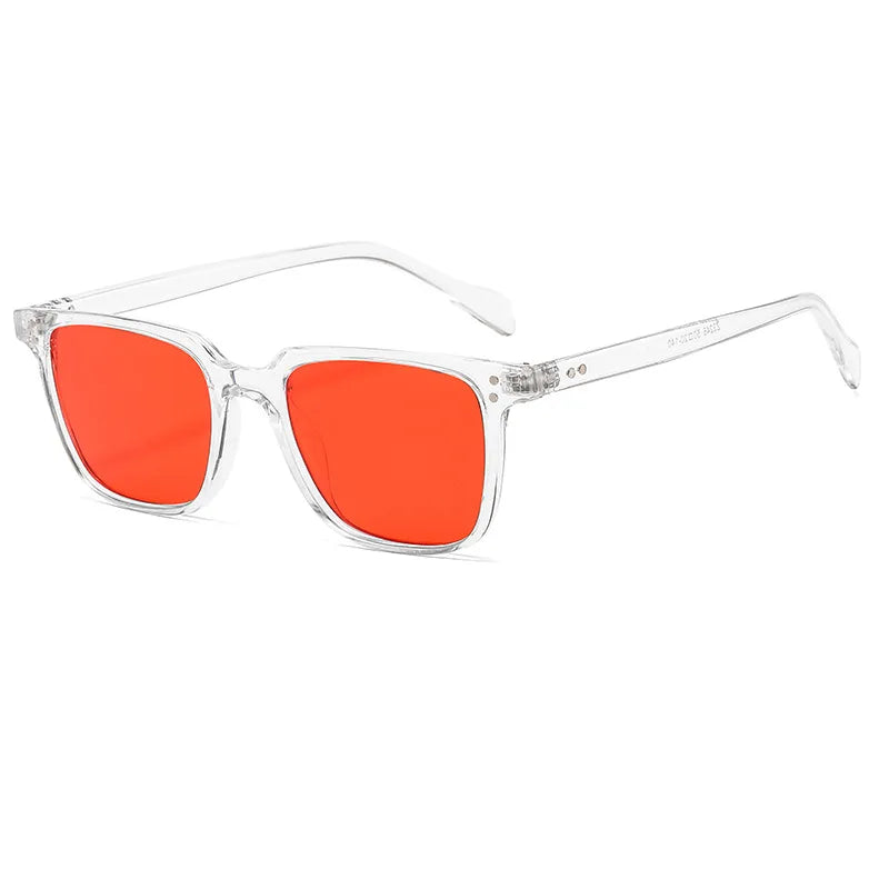 Retro Square Resin-Frame Sunglasses