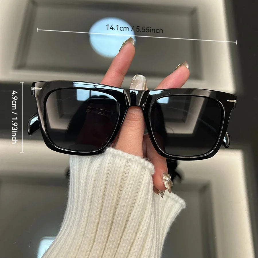 Classic Black-Grey Square Sunglasses