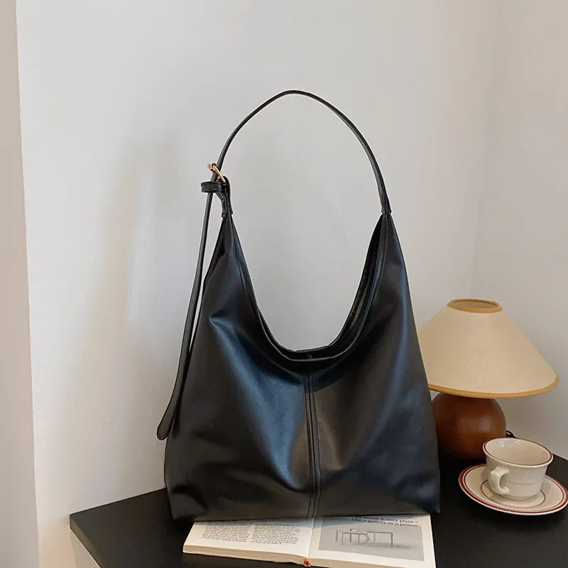 Minimalist Faux Leather Hobo Bag for Women