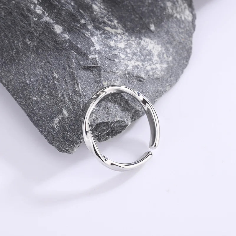 925 Sterling Silver Twisted Wire Ring for Women