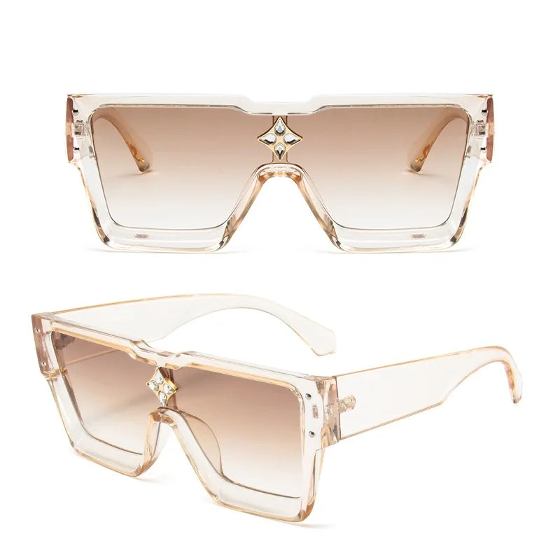 Men's Rectangle Alloy-Frame Fashion Sunglasses