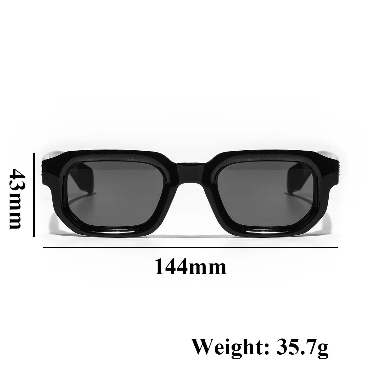 Vintage Rectangle Polycarbonate Fashion Sunglasses