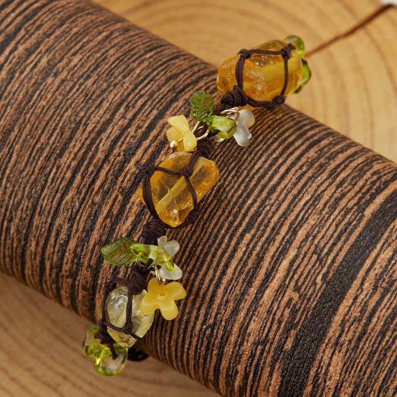 Crystal Fluorite Forest Vine Bracelet for Women | Holiday Wear