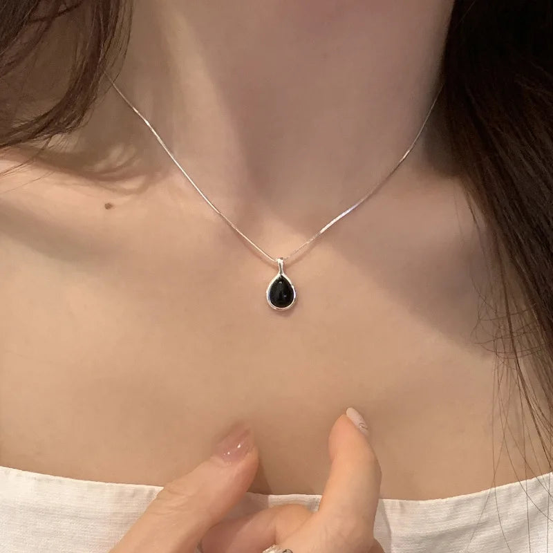 925 Sterling Silver Heart Pendant Adjustable Choker Necklace for Women