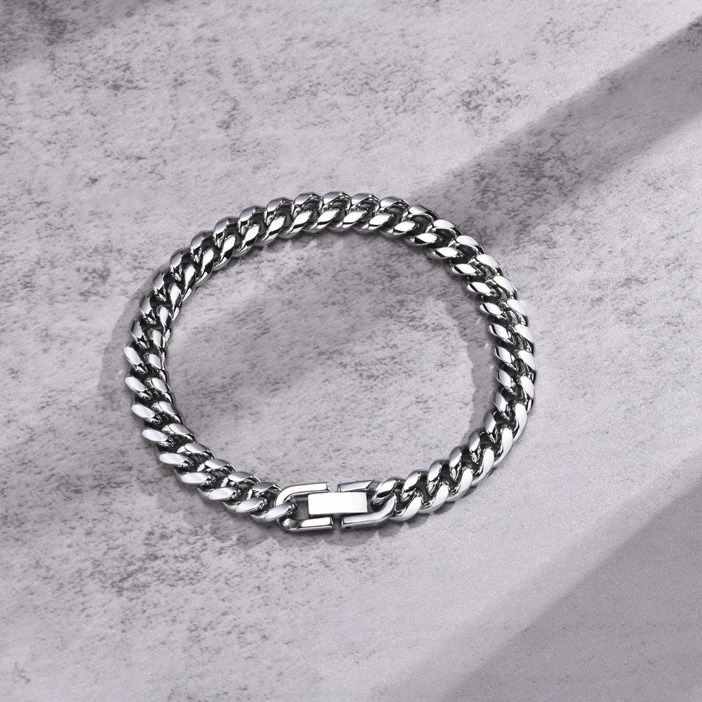 Stainless Steel Cuban Link Chain Bracelet