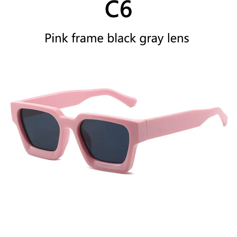 Men's Vintage Square Resin-Lens Sunglasses