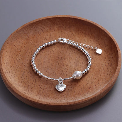 925 Sterling Silver Butterfly Bead String Bracelet for Women