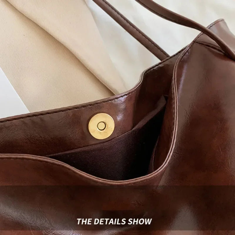 Soft PU Leather Shoulder Tote Bag
