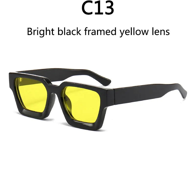 Men's Vintage Square Resin-Lens Sunglasses
