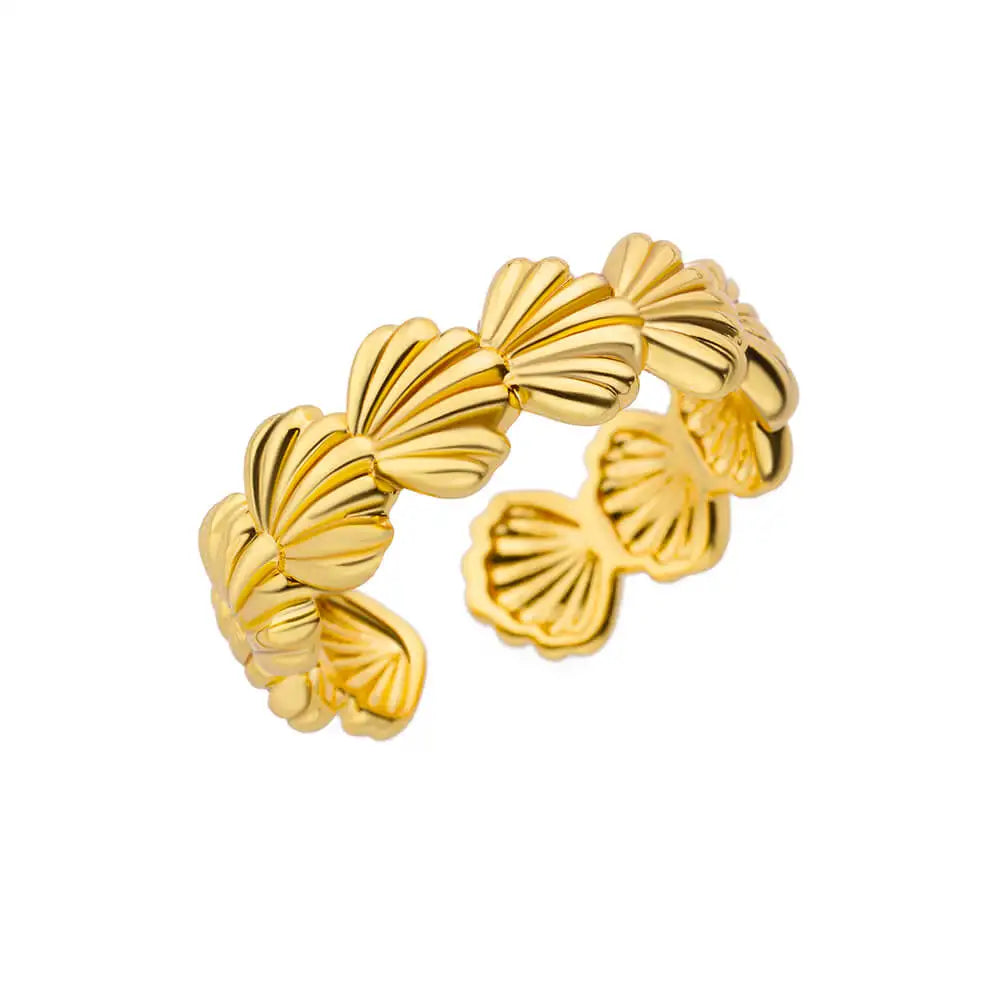 Minimalist Geometric Opening Ring for Women | 18K Gold Plated