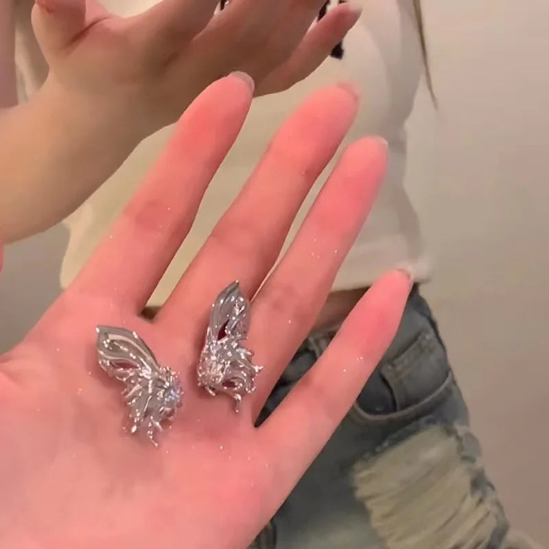 Y2K Irregular Liquid Clip Earrings for Women