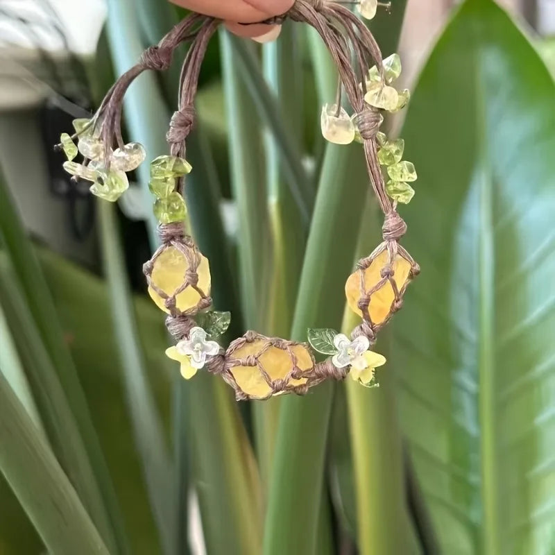 Crystal Osmanthus Fluorite Adjustable Bracelet for Women | Gift