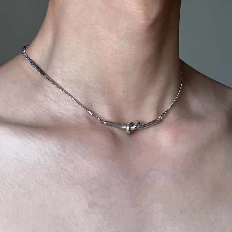 Gothic Knot Snake Chain Choker Necklace