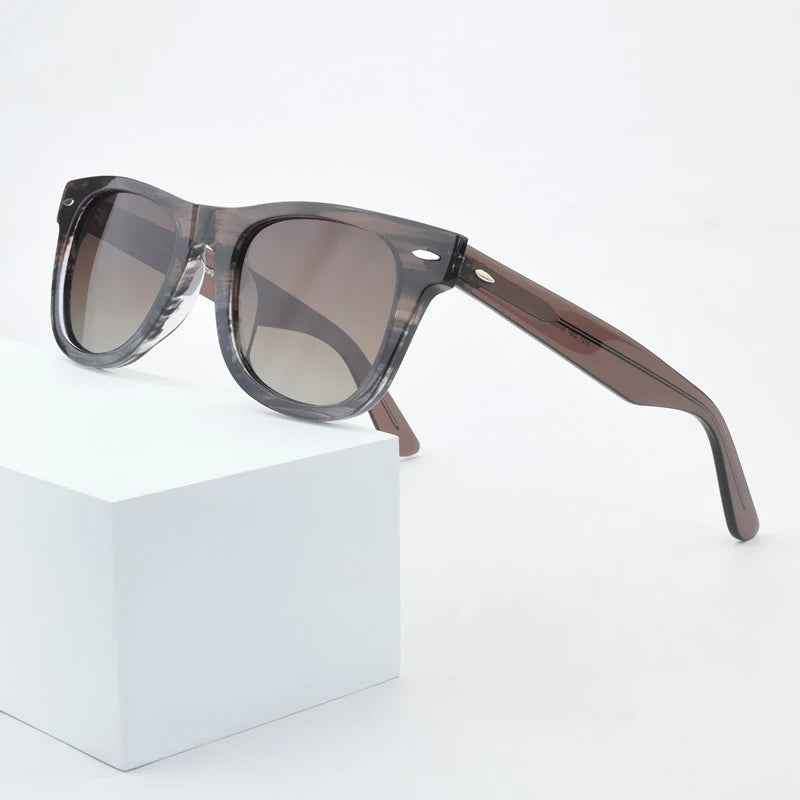 Unisex Vintage Square Resin-Frame Sunglasses