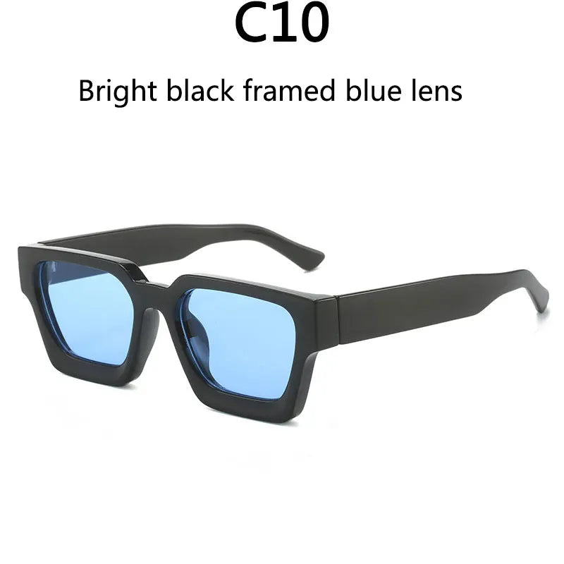 Men's Vintage Square Resin-Lens Sunglasses
