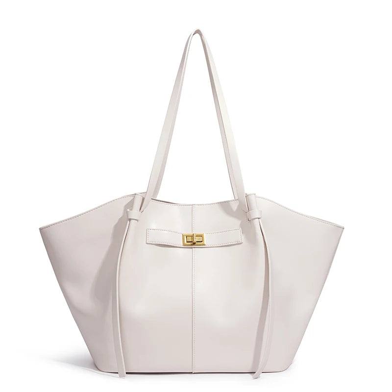 Metal Lock Trapeze Tote Bag for Women