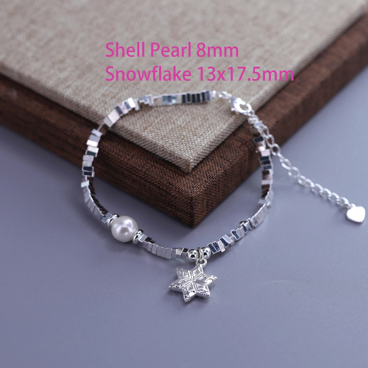925 Sterling Silver Butterfly Bead String Bracelet for Women