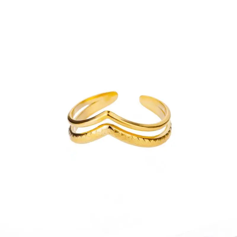 Minimalist Geometric Opening Ring for Women | 18K Gold Plated